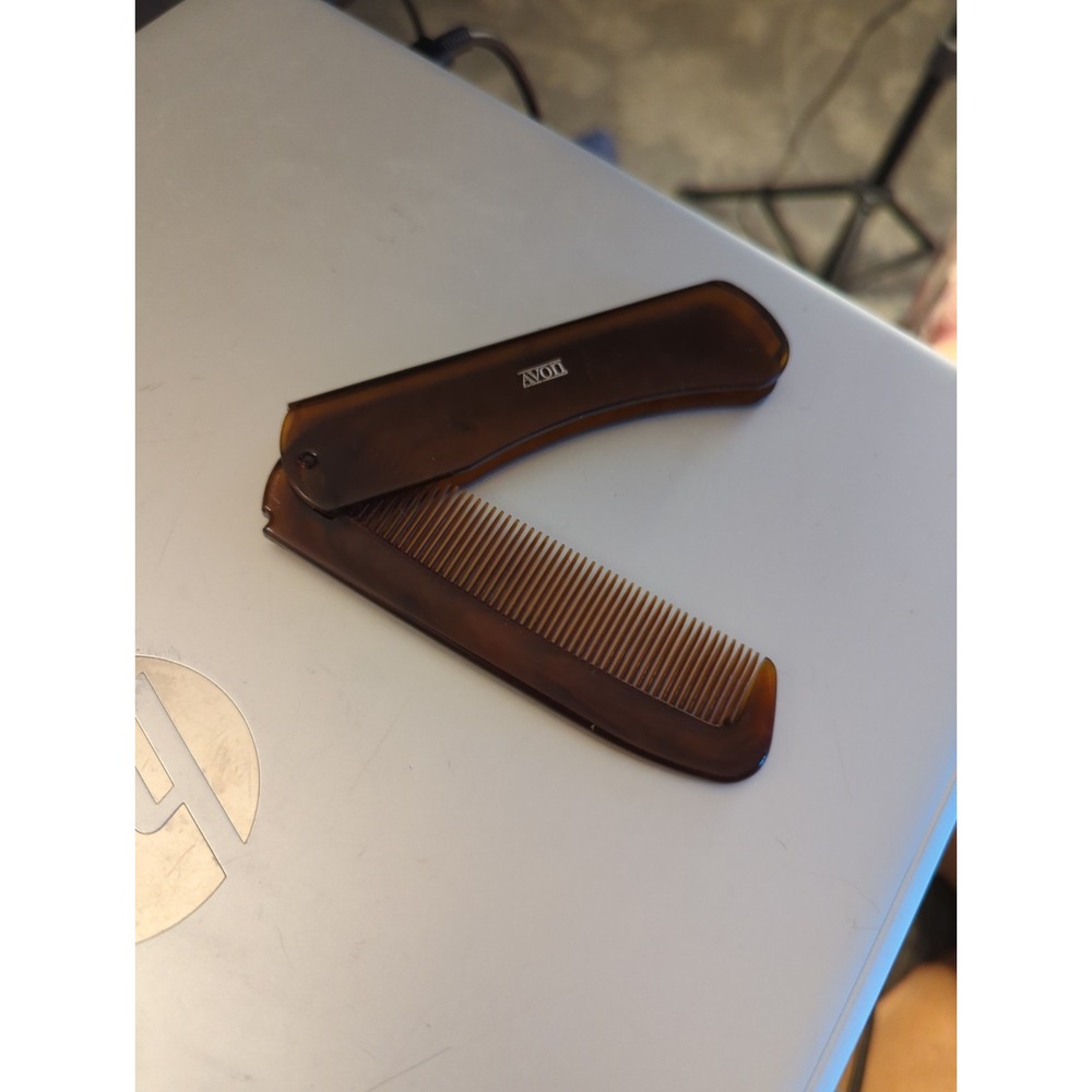 Vintage Avon 1982 Cambridge Collection Tortoise Folding Comb
